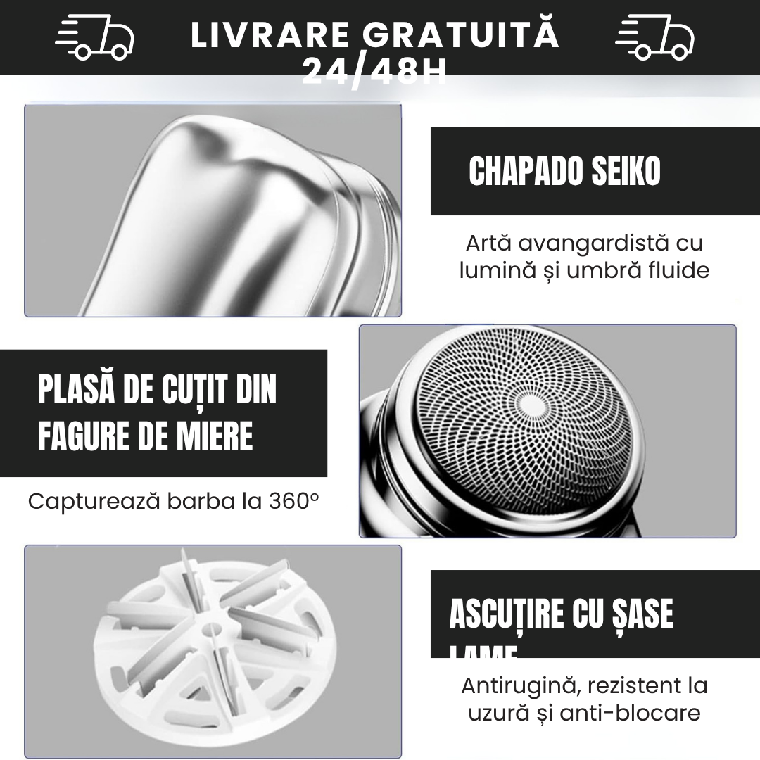 Mini aparat de ras electric portabil