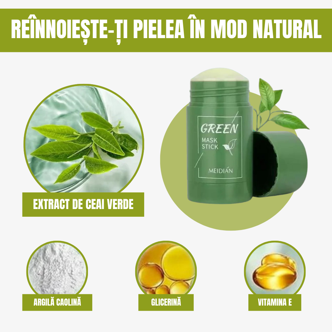 Mască verde pentru ten Ofertă 3 x 1
