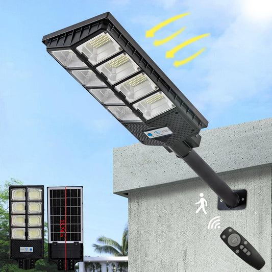 LAMPĂ SOLARĂ LED 3000W + TELECOMANDĂ ȘI SEZORI DE MIȘCARE