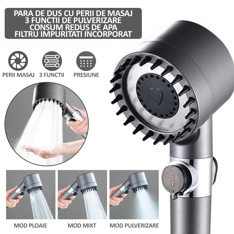 Cap de Duș de Mare Presiune + 3 Filtre GRATUITE