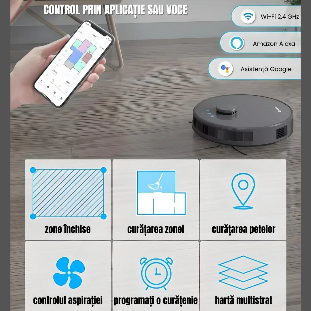 Robot de Curățenie Aspirator și Mop - CleanerBot
