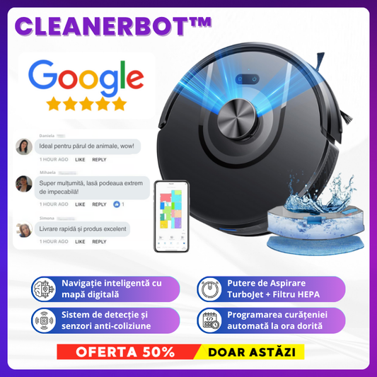 Robot de Curățenie Aspirator și Mop - CleanerBot